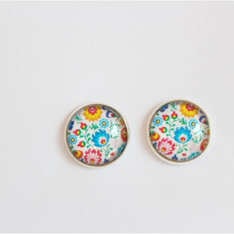 Náušnice - Napichovacie - Farebný folklór