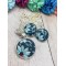 Set náušnice a náhrdelník - tyrkysový kvet