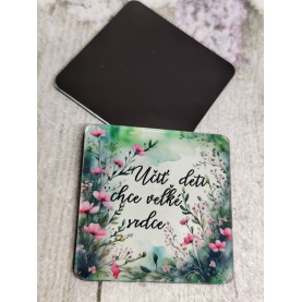 Magnetka 5x5 cm / Učiť deti chce veľké srdce